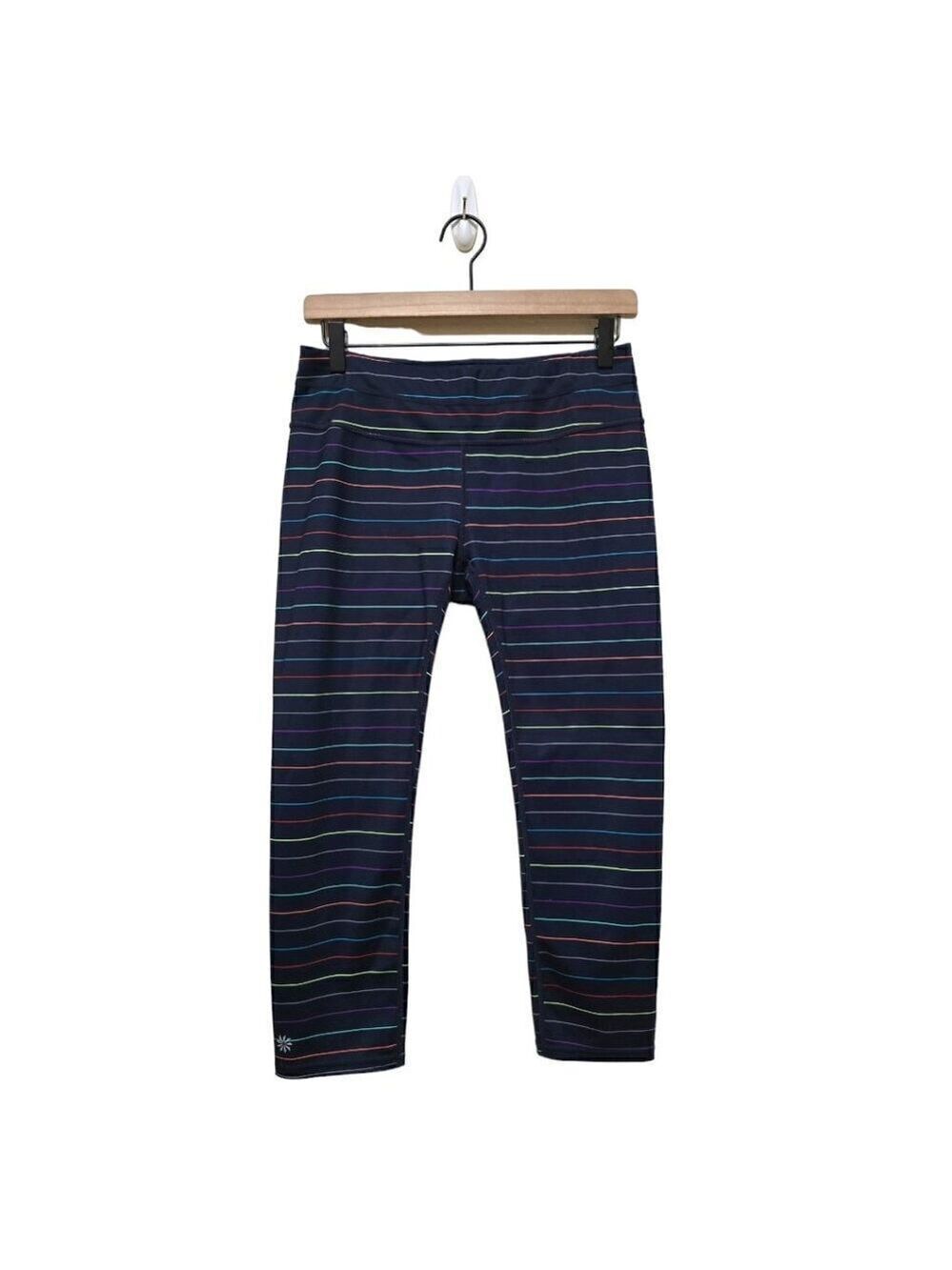 Athleta Sonar Multi Stripe Rainbow Leggings Sz M